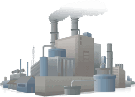 Illustration of chemical factory