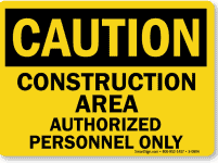construction worksite safety sign