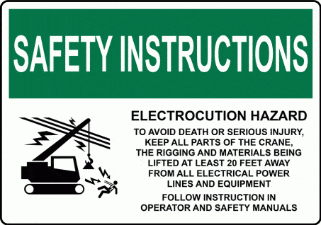 Osha crane sign osie 15151 1000
