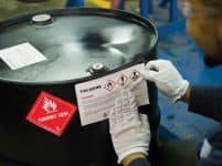 Chemical container label