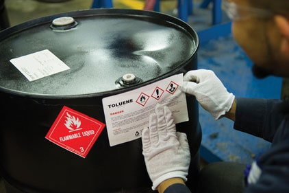 Chemical container label