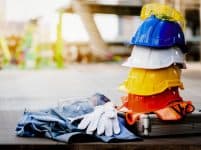 Teamwork of the construction team must have quality. whether it is engineering, construction workers. and have a helmet to wear at work. for safety at work.