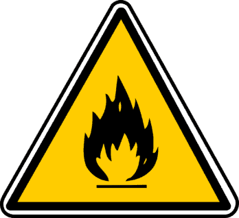 Inflammable sign hazardous