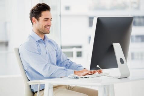 Businessman Working On Computer