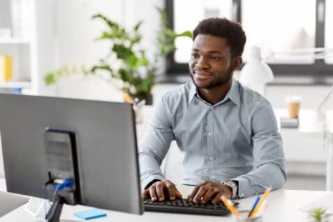 Business people and technology