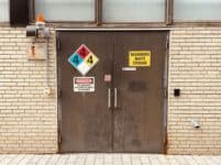 Hazardous Waste Storage Door.