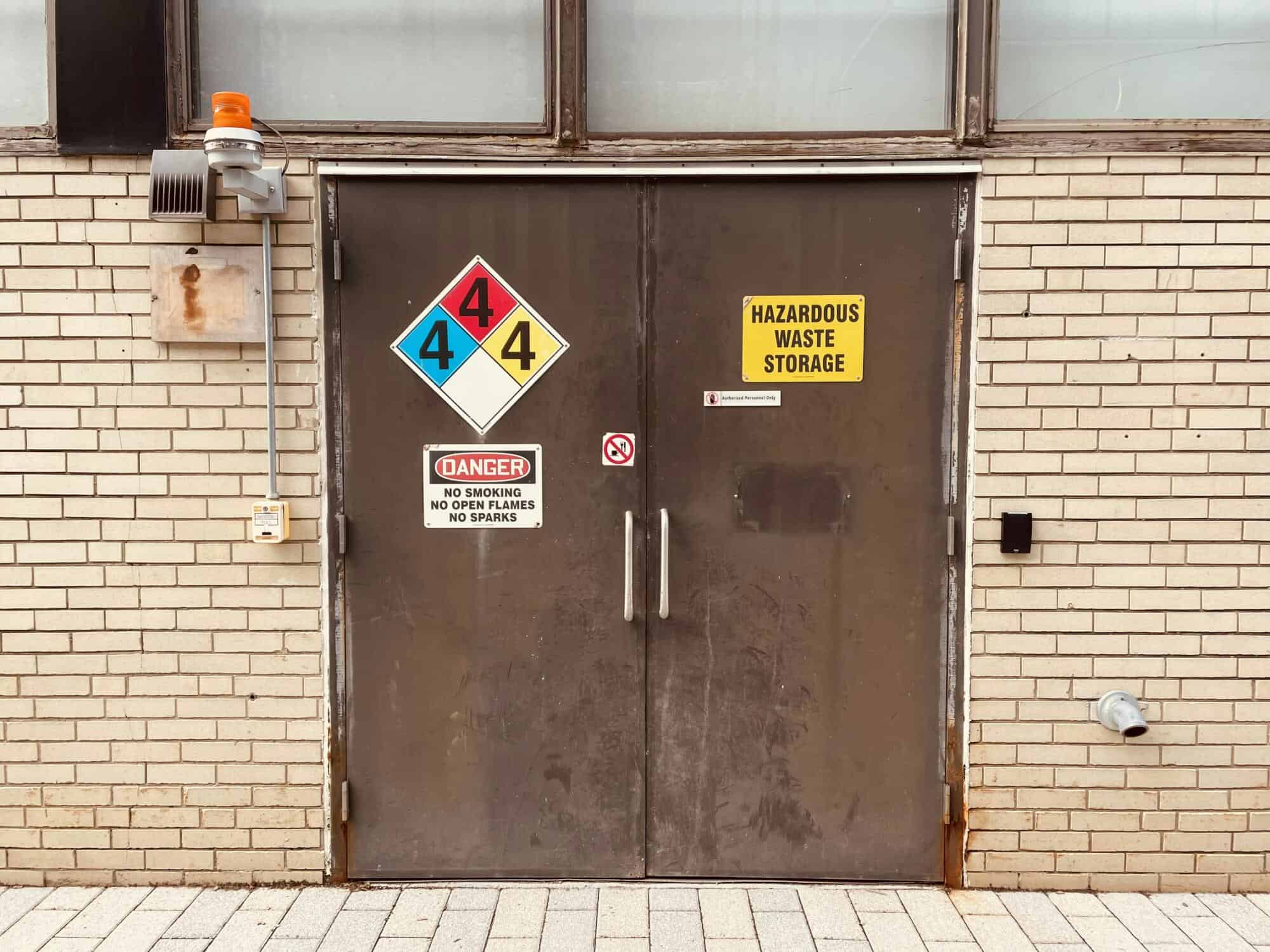 Hazardous Waste Storage Door.